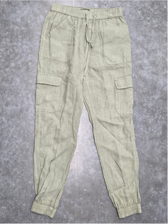 Nicole Miller Pants - Nicole Miller Light Olive Cargo Earthcore Gorpcore Pants 100% Linen Size XS